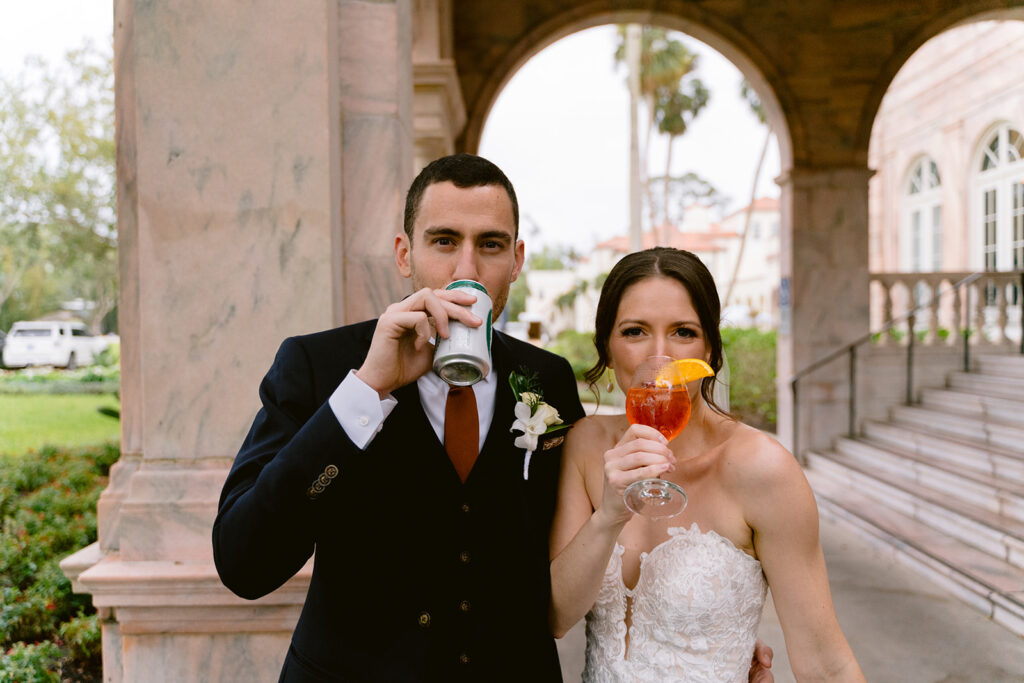 sarasota wedding photographer, sarasota wedding, bride and groom at their new college wedding in Sarasota

